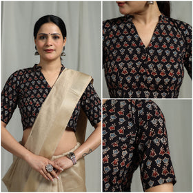 Hand natural dyed cotton readymade blouse 09 - handcrafted