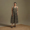 Hand natural dyed cotton button down bagru dress 01