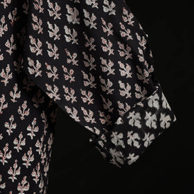 Hand block print natural dyed cotton short bagru kurta