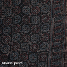 Hand block print natural dyed kota doria cotton ajrakh