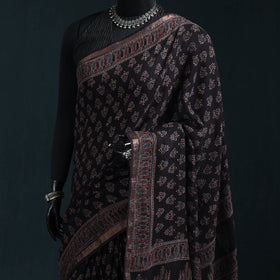 Hand block print natural dyed kota doria cotton ajrakh