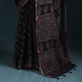 Hand block print natural dyed kota doria cotton ajrakh