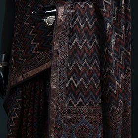 Hand block print natural dyed kota doria cotton ajrakh