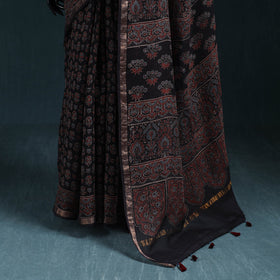Hand block print natural dyed kota doria cotton ajrakh