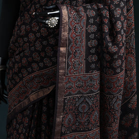 Hand block print natural dyed kota doria cotton ajrakh
