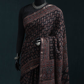 Hand block print natural dyed kota doria cotton ajrakh