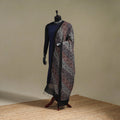 Hand natural dyed linen dupatta with tassels 19