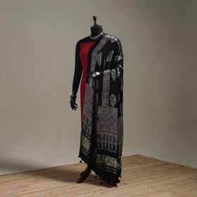Hand natural dyed modal silk dupatta with lagdi patta 28