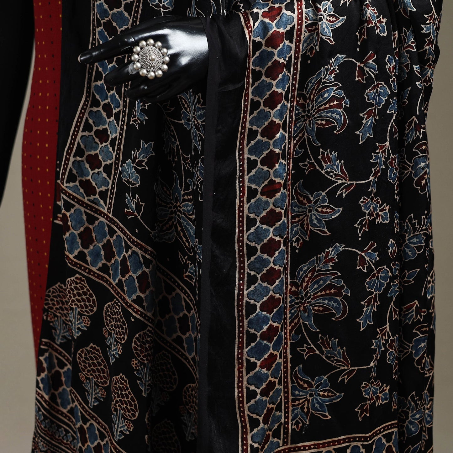 Hand natural dyed modal silk dupatta with tassels 23