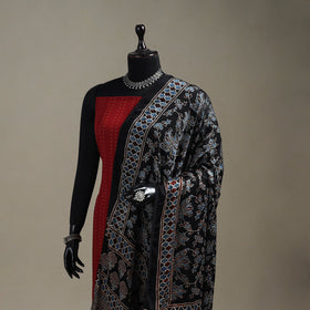 Hand natural dyed modal silk dupatta with tassels 23