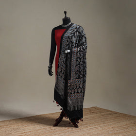 Hand natural dyed modal silk dupatta with tassels 23