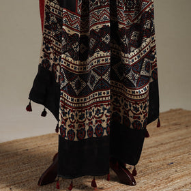 Hand natural dyed modal silk dupatta with tassels 20