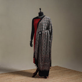 Hand natural dyed modal silk dupatta with tassels 18