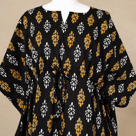  Hand Block Printed Cotton Kaftan with Tie-Up Waist 
