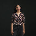 Hand block sanganeri print cotton floral crop top 04