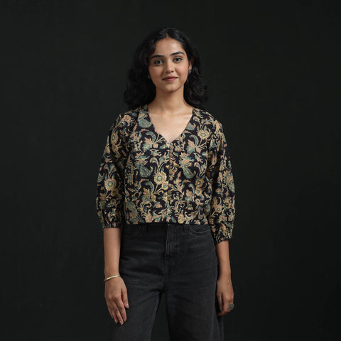 Hand block sanganeri print cotton floral crop top 10