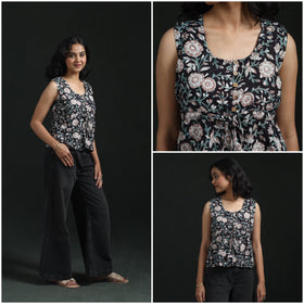 Hand block sanganeri print cotton floral crop top 16