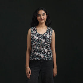 Hand block sanganeri print cotton floral crop top 16
