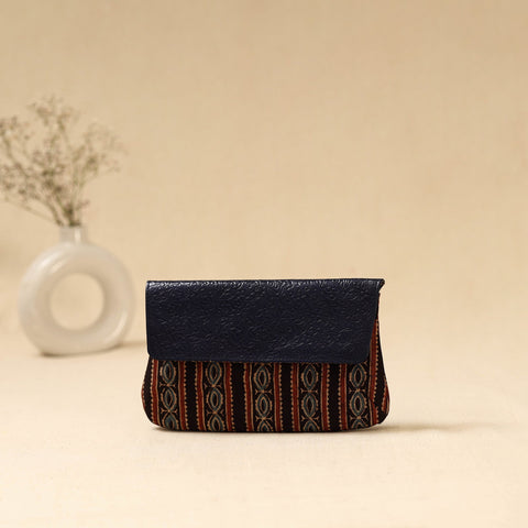 Hand clutch with embossed leather flap 39 - handcrafted