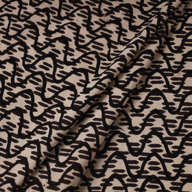 Black Hand Block Print Cotton Ajrakh Fabric