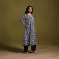 Hand cotton a-line sanganeri kurta for women 16