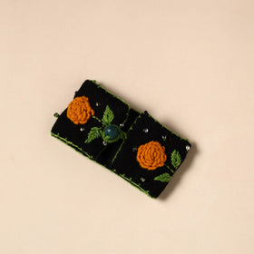 Black - hand embroidered chandi mati boho bracelet 03