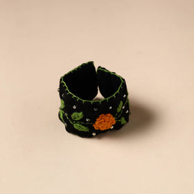 Black - hand embroidered chandi mati boho bracelet 03