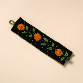 Black - hand embroidered chandi mati boho bracelet 03