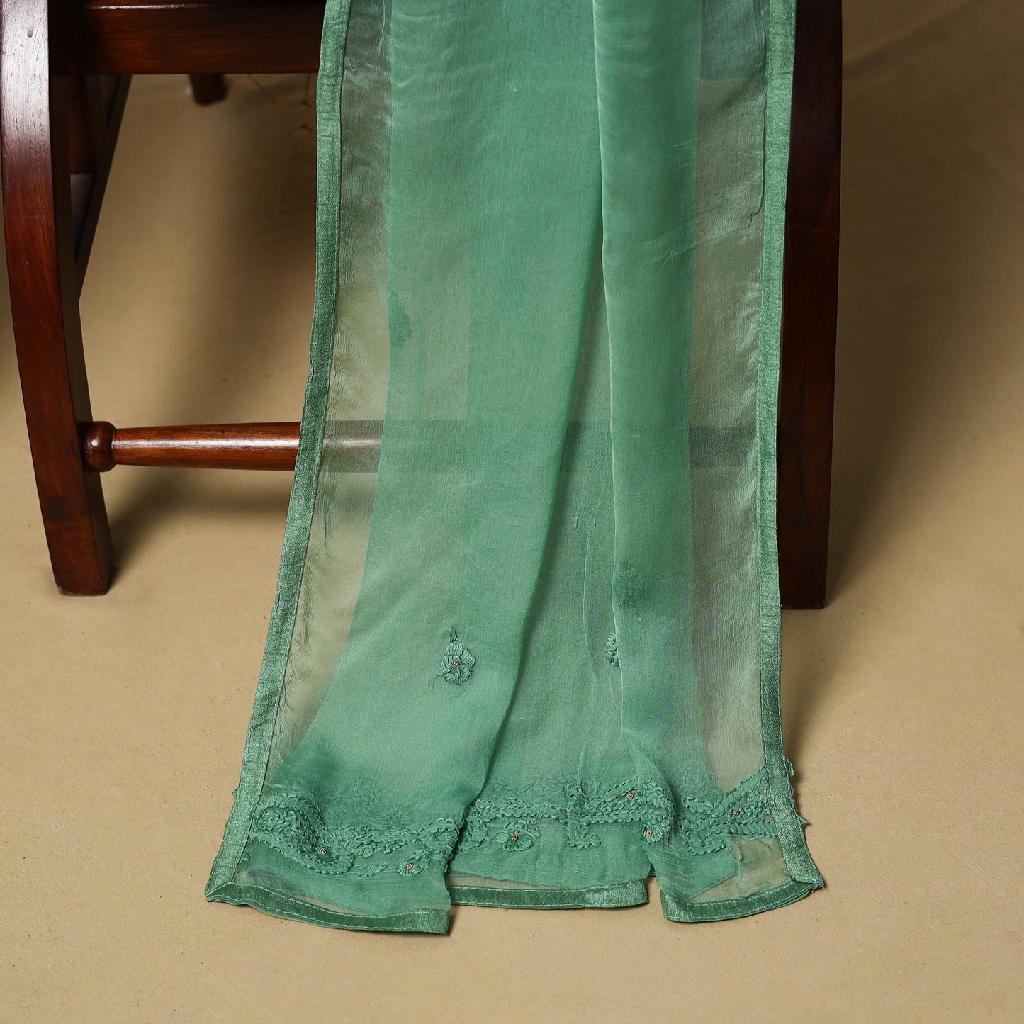 Hand embroidered georgette 3pc unstitched dress material 37