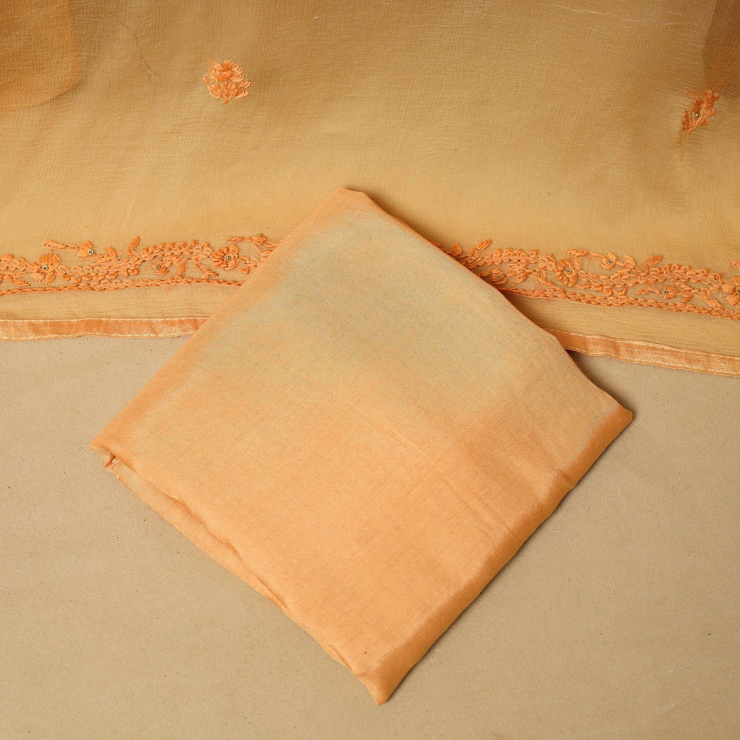 Hand embroidered georgette 3pc unstitched dress material 40