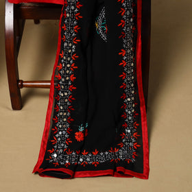 Hand embroidered georgette 3pc unstitched dress material 47