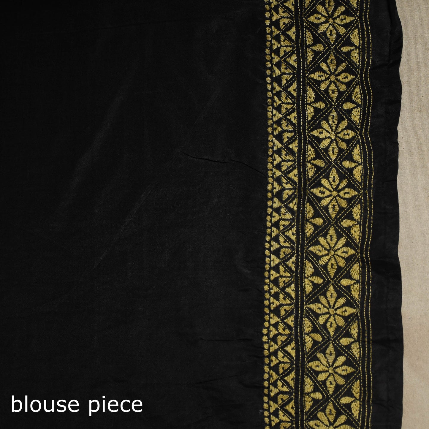 Black - hand embroidery bangalore silk handloom bengal