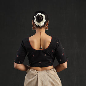 Buy Black Hand Embroidery Cotton Blouse Online