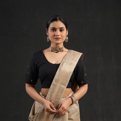 Buy Black Hand Embroidery Cotton Blouse Online