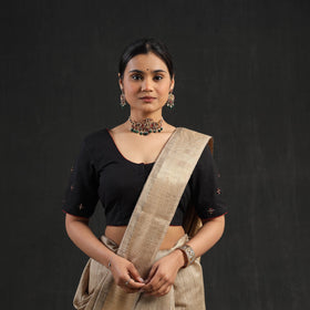 Buy Black Hand Embroidery Cotton Blouse Online