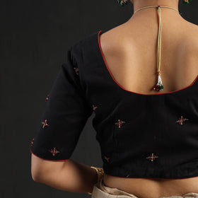 Buy Black Hand Embroidery Cotton Blouse Online