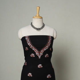 Black - hand embroidery cotton kashida kurta material