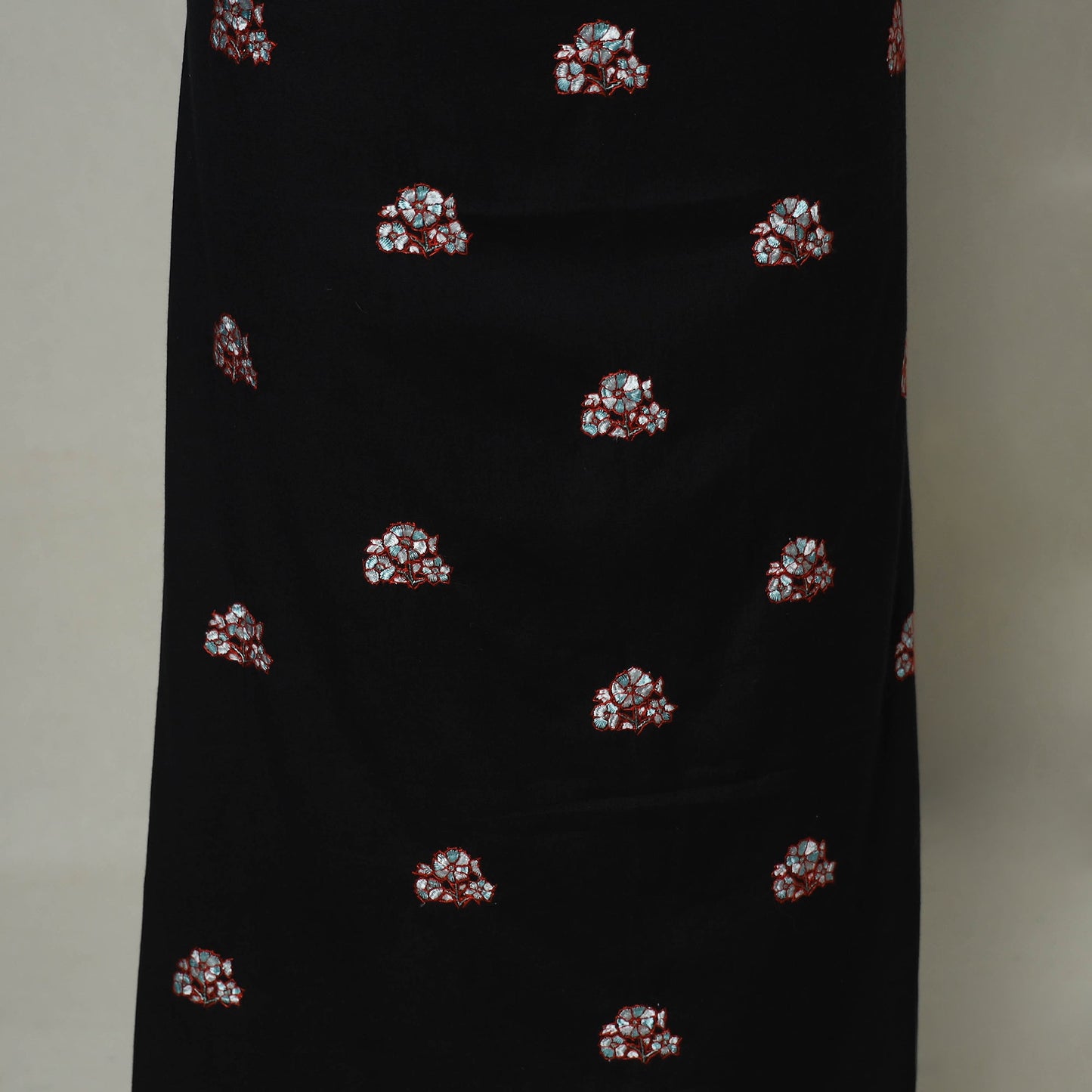 Black - hand embroidery cotton kashida kurta material