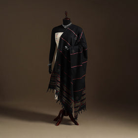 Black - hand embroidery khes handwoven cotton kantha