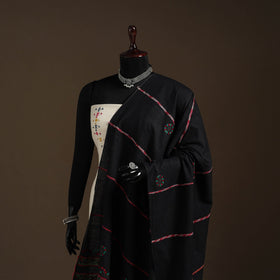 Black - hand embroidery khes handwoven cotton kantha