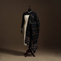Black Hand Embroidery Khes Handwoven Cotton Kantha Dupatta