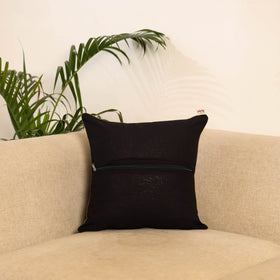 Black - hand kalamkari cushion cover 26 - handcrafted