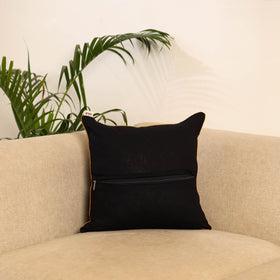 Black - hand kalamkari cushion cover 32 - handcrafted