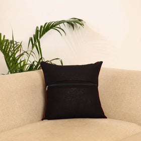 Black - hand kalamkari cushion cover 35 - handcrafted