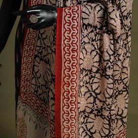 Black - hand mul cotton bagru dupatta 35 - handcrafted