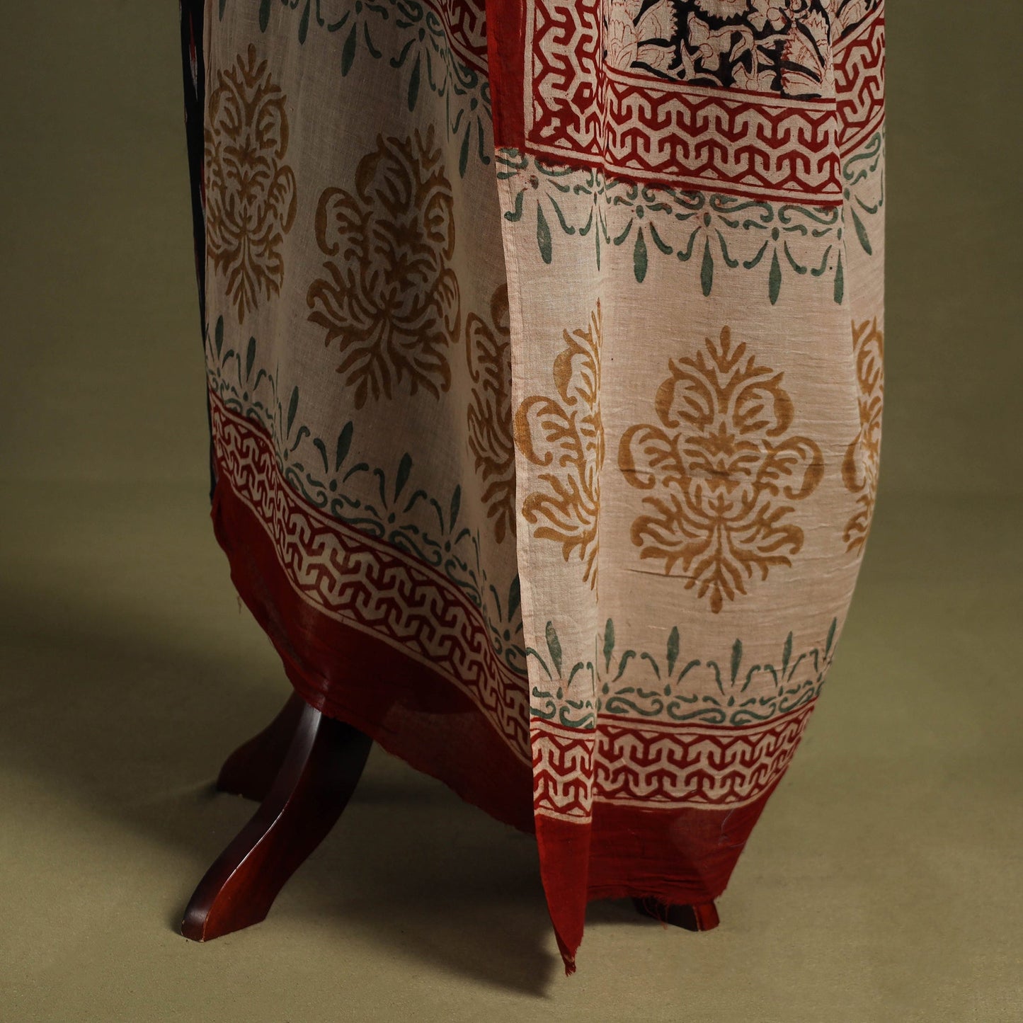 Black - hand mul cotton bagru dupatta 35 - handcrafted