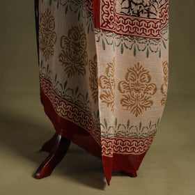 Black - hand mul cotton bagru dupatta 35 - handcrafted