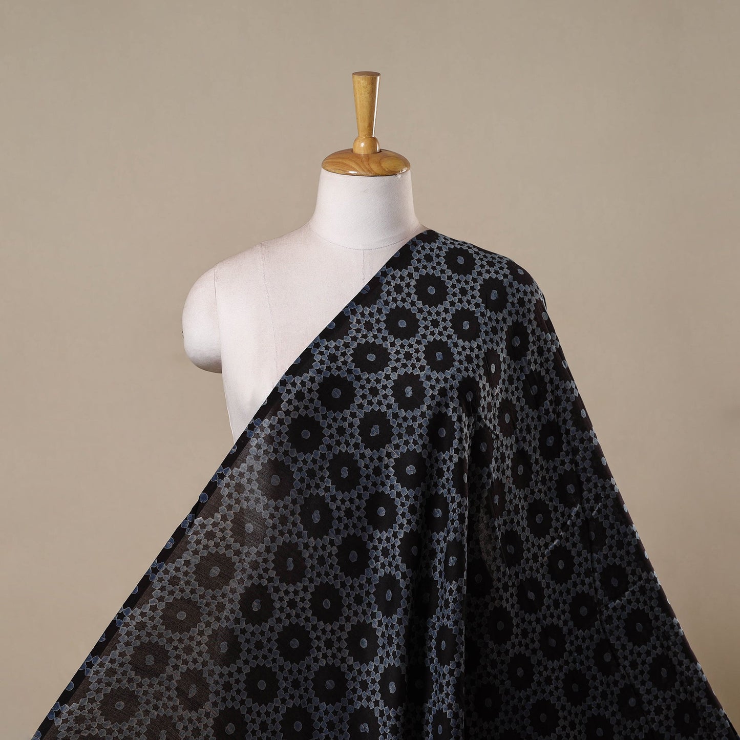 Hand natural dyed chanderi silk fabric 03 - handcrafted