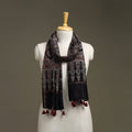 Hand natural dyed chanderi silk stole with tassels 14