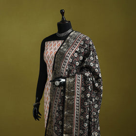 Hand natural dyed dola silk zari border dupatta